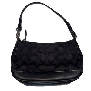 VTG COACH MONOGRAM MINI BLACK PURSE Y2K with strap small tear on side